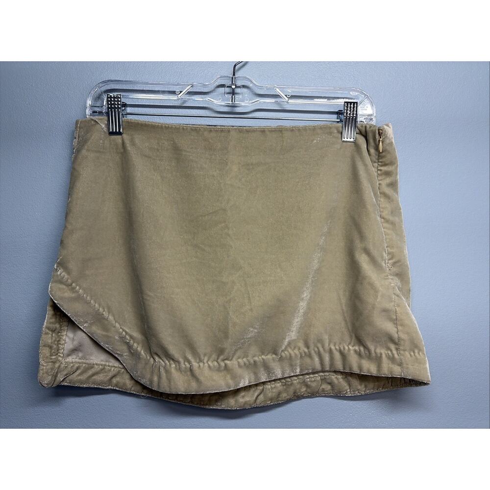 Free People Annalise Velvet Mini Skirt Size 4 - Oat / Beige
